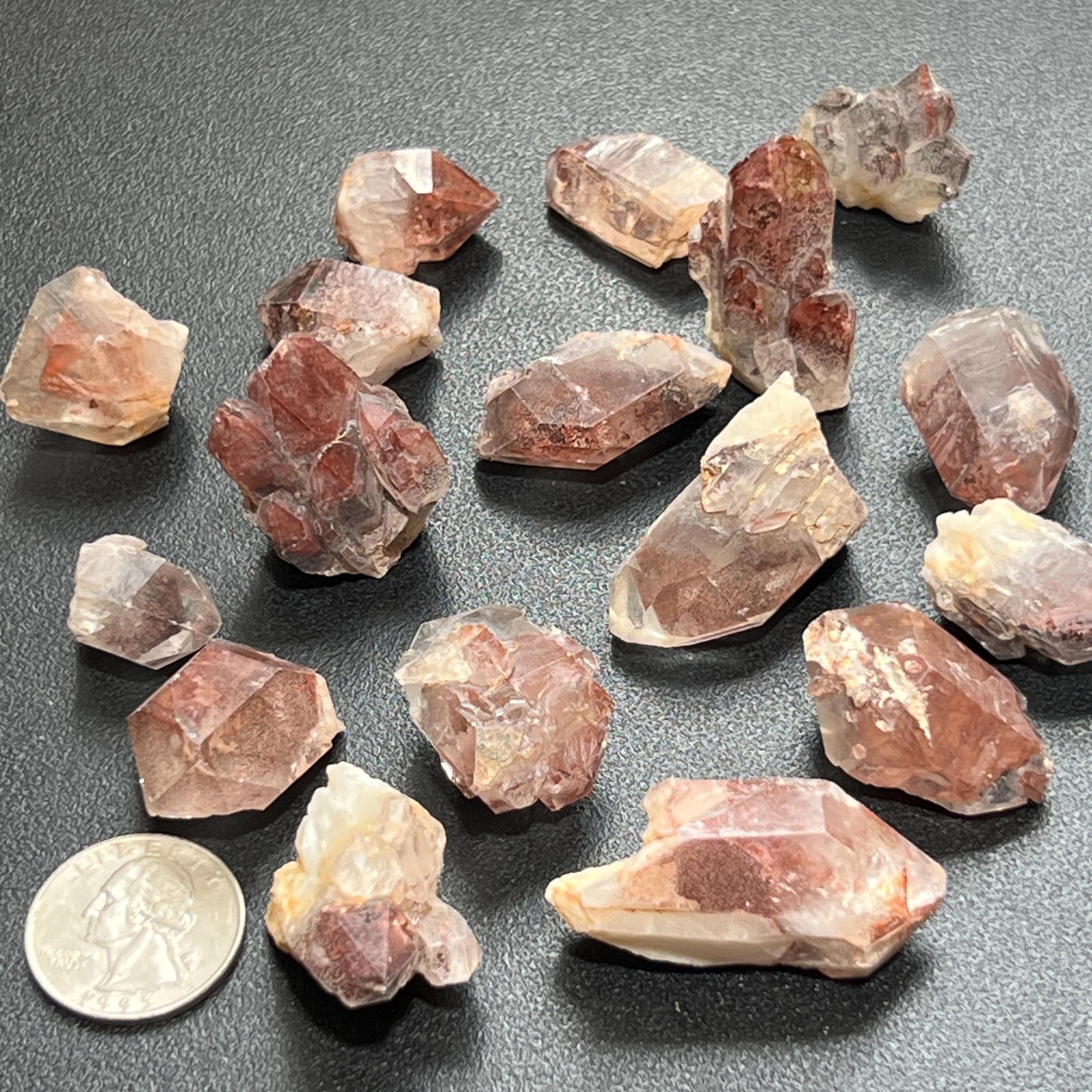 Red Hematoid Fire Quartz Crystal Points And Clusters Rough Raw Zimbabwe Mineral