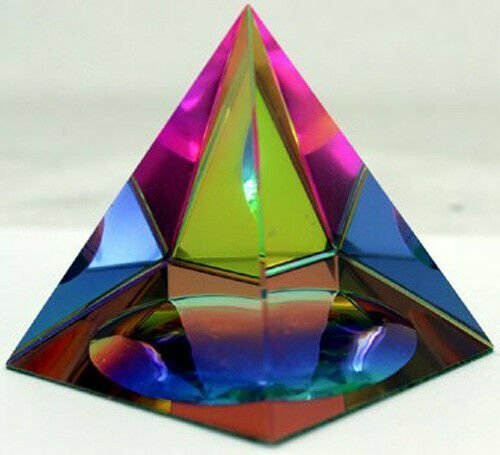 Crystal Iridescent Pyramid – Rainbow Colors 2.3″ with Gift Box