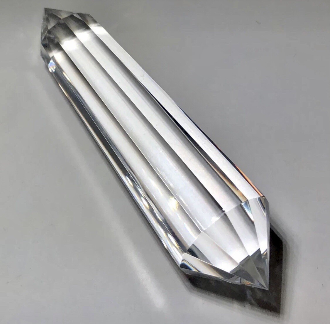 12 Sided Diamond Cut Clear Vogel Quartz Crystal Specimen Arkansas United States