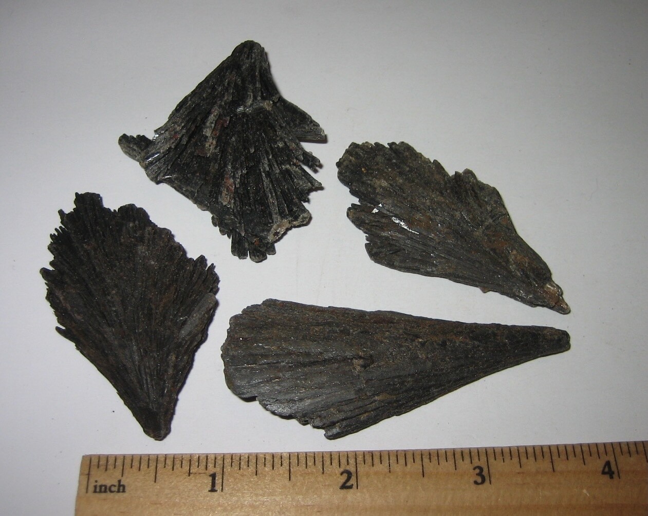 4 NATURAL ROUGH 2″-2.6″ BLACK KYANITE CRYSTAL SPRAY CLUSTERS BRAZIL 84.4grams *5