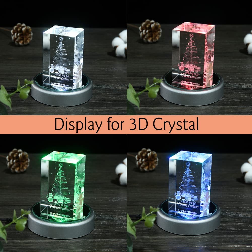 Display Multicolor Light Base for 3D Crystal Art – Lighted Up Stand Color Cha…