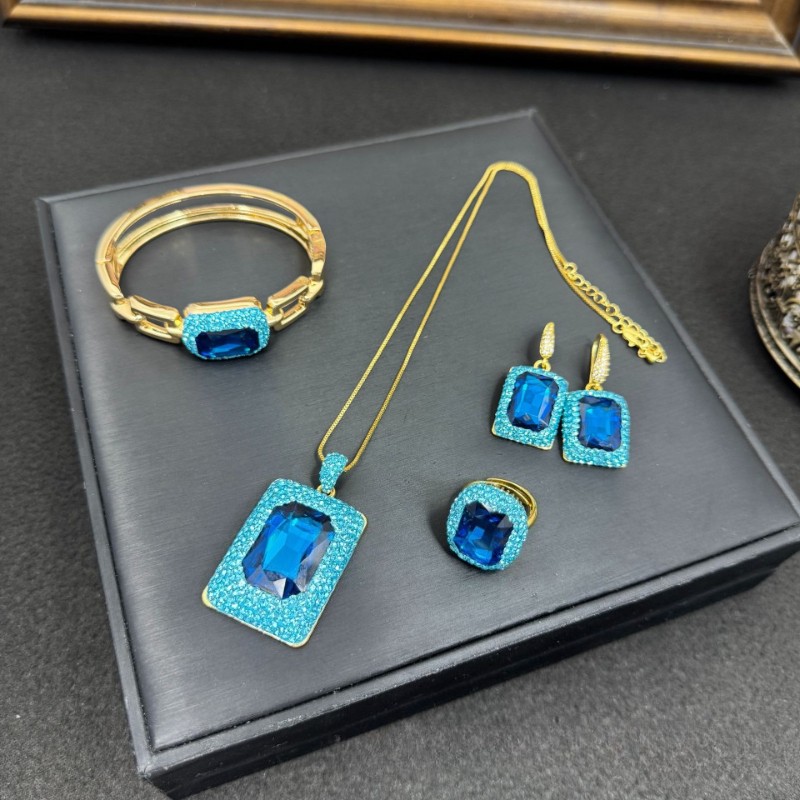 New cut crystal jewelry set necklace bracelet earring set