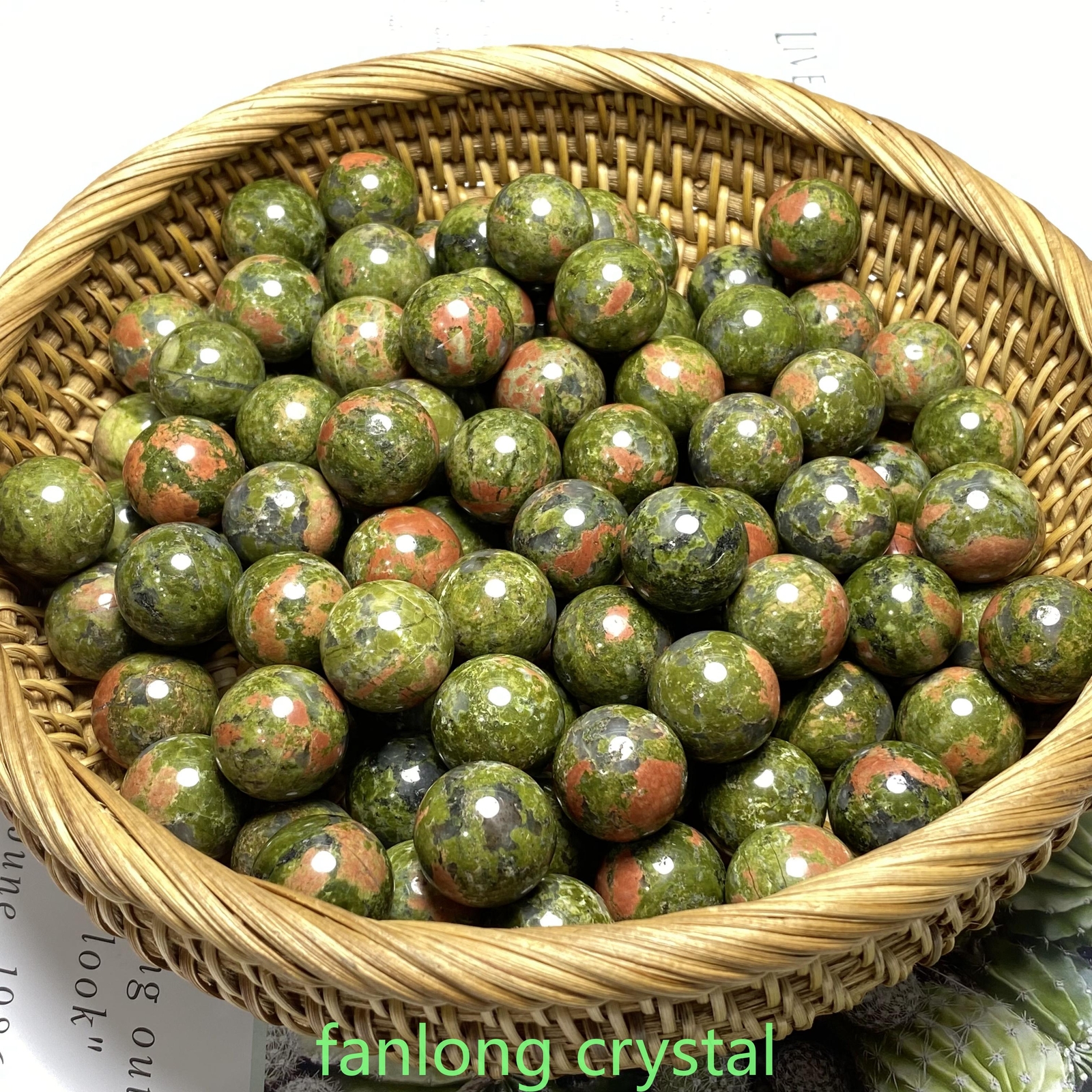 20pc Natural Unakite Ball Sphere Quartz Crystal Mineral Gem Healing 20mm