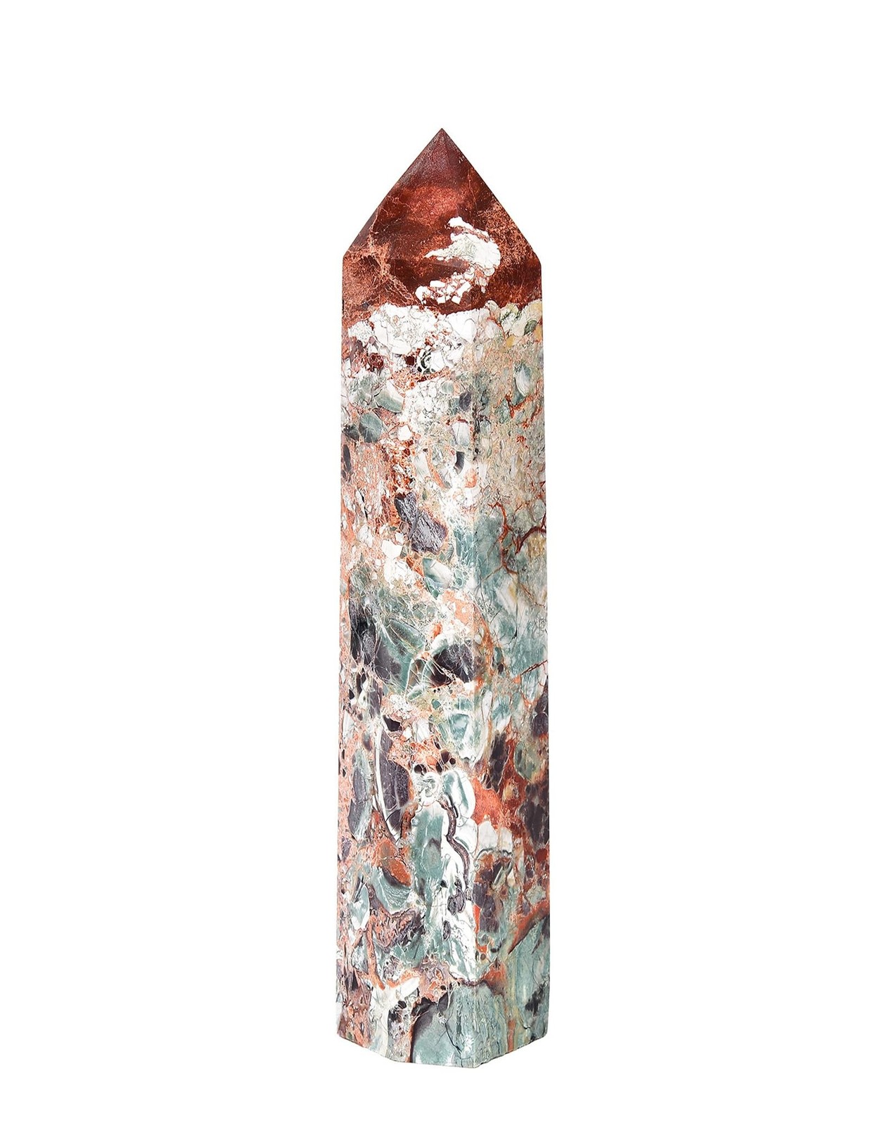 AMOYSTONE Handcrafted Money Agate Obelisk 4-4.5LB – Irregular Texture Crystal