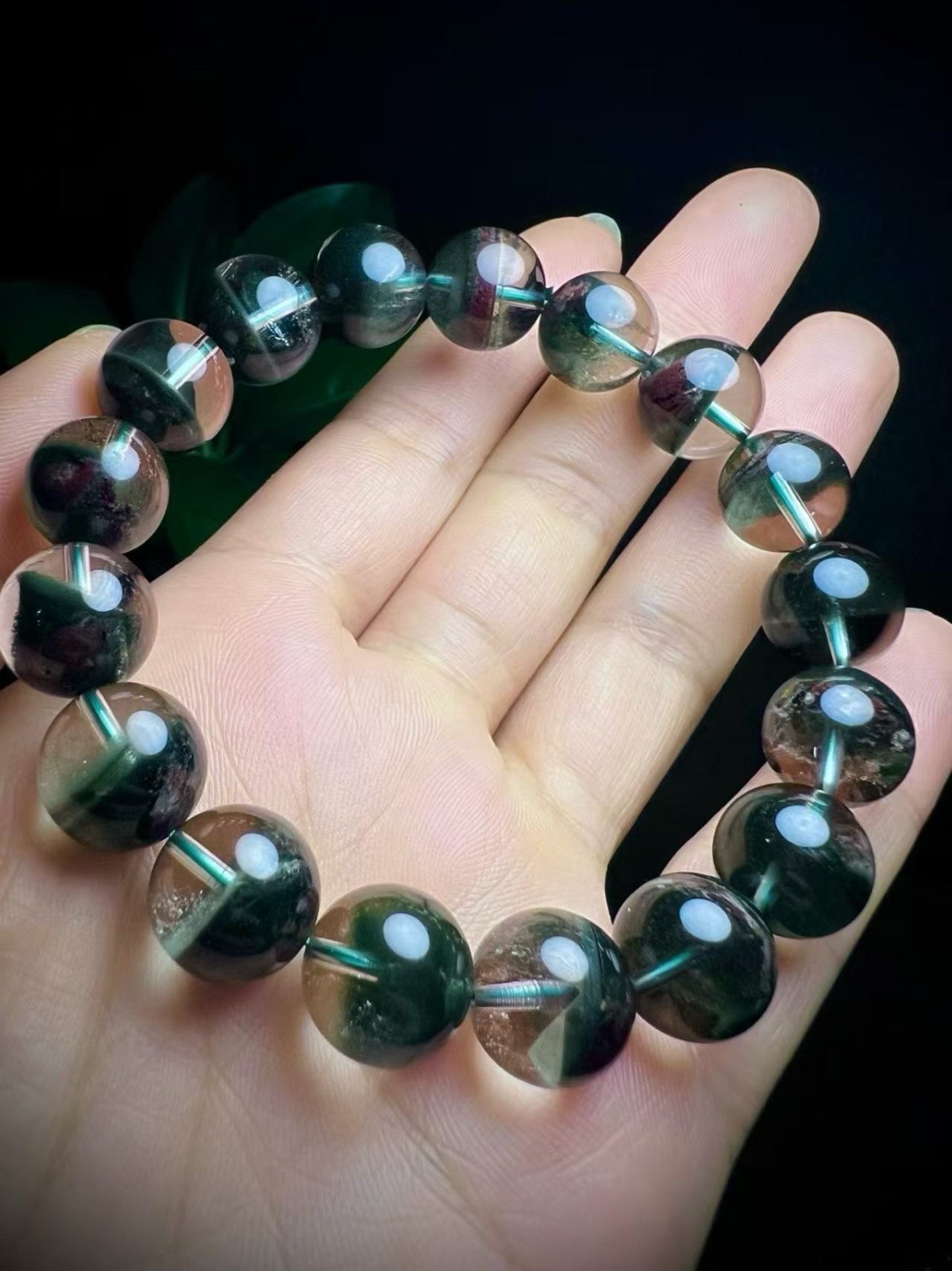 Natural Green Phantom Crystal Quartz Bracelet Adult Collectibles