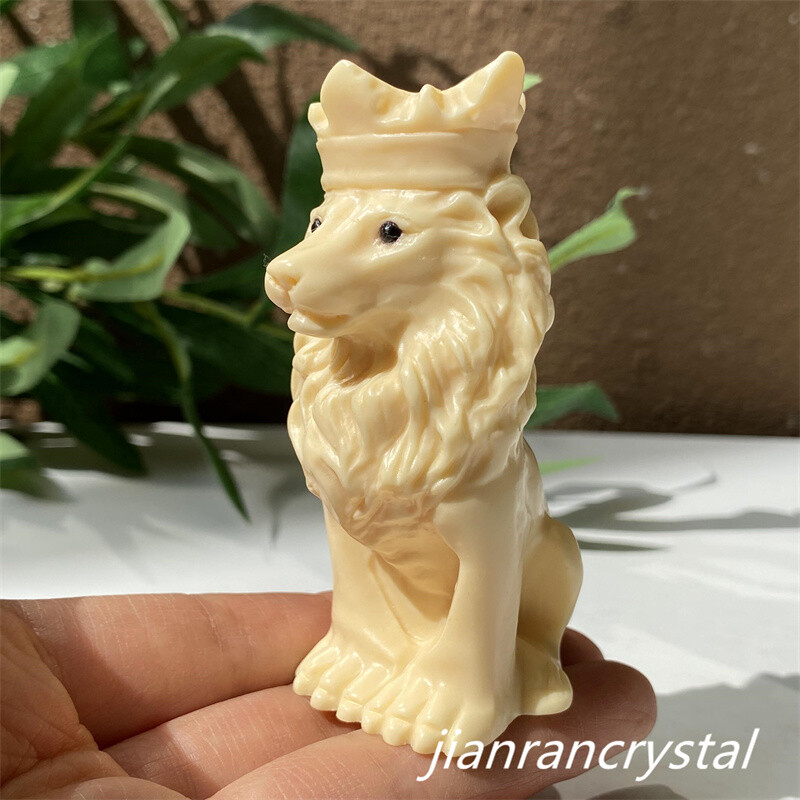3” Natural Plant Fruit Lion Hand Carved Decoration Skull Gift Reiki Healing 1pc