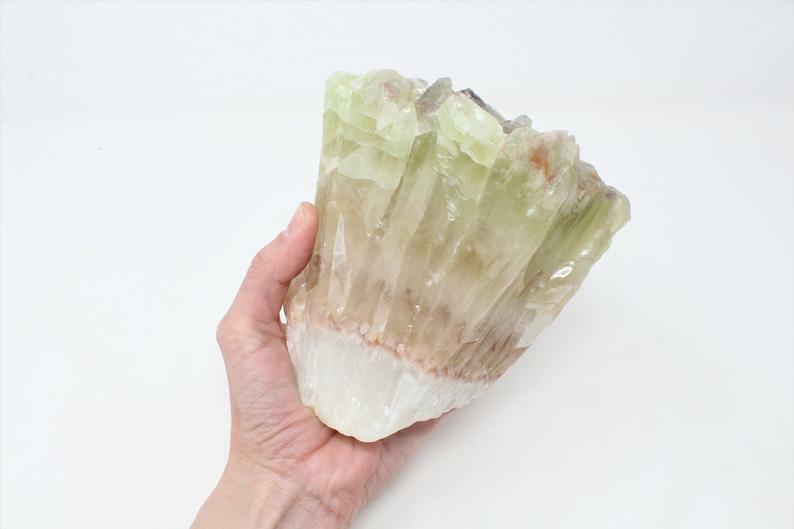 Green Calcite XL Rough Raw Chunk from Mexico, High Grade A Quality