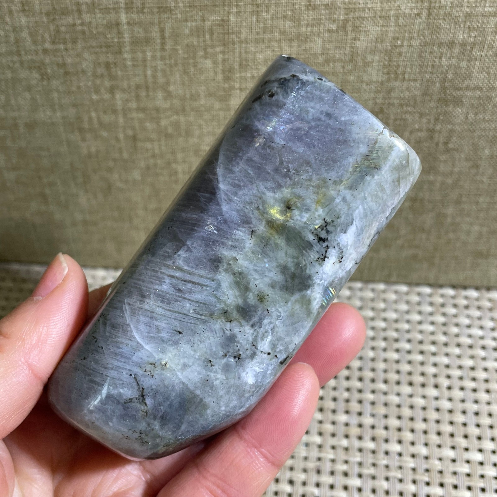 Rare Flashy Labradorite Slab Crystal Rough Gemstone Raw Labradorite Rough 258g