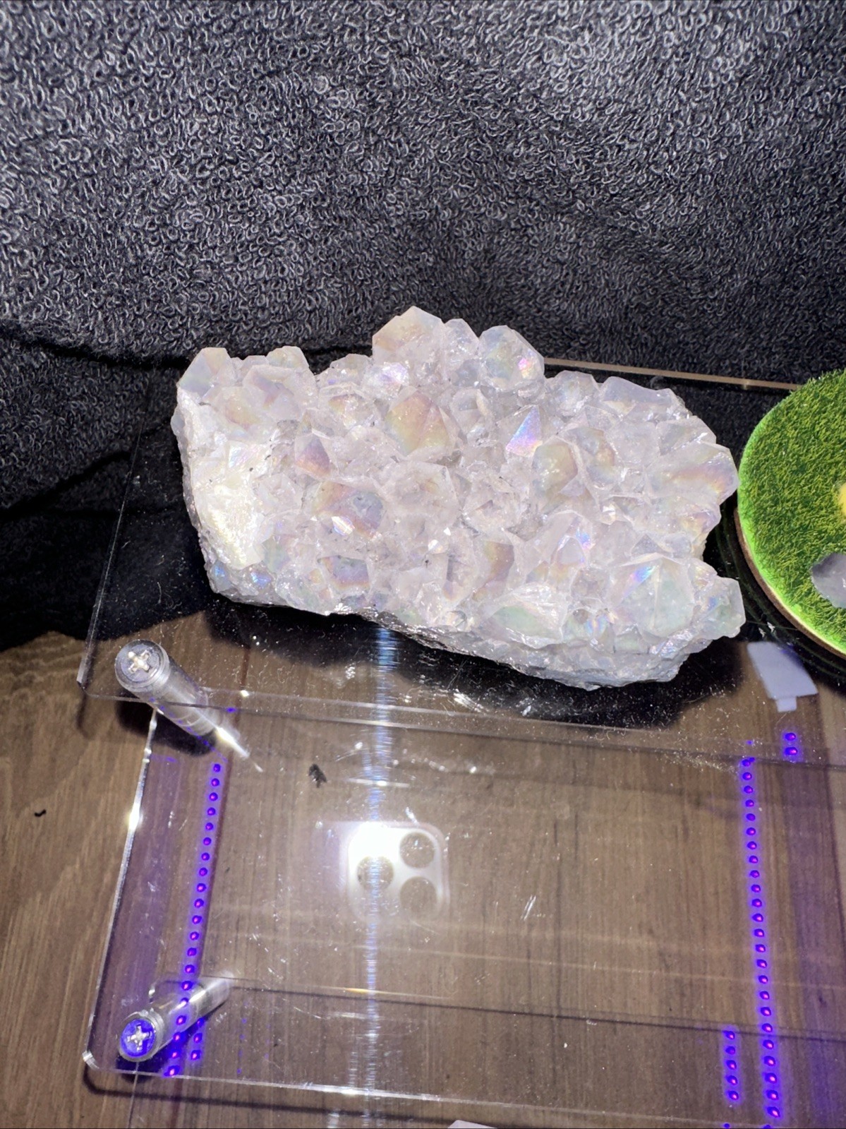 Aura Quartz Cluster, 3 And 3/8 In L And 2and 1/8 In W. Weighing Over 200 G.