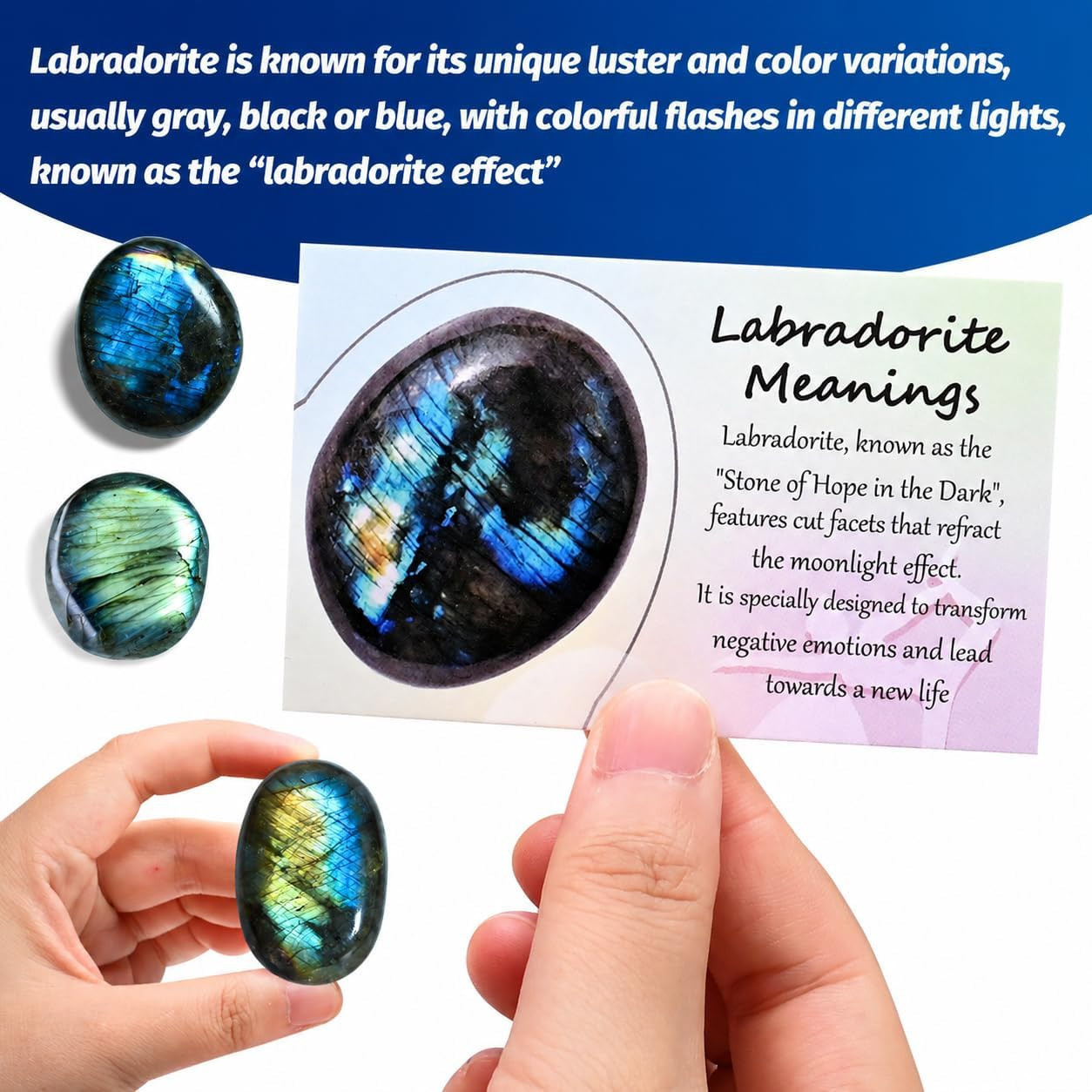 4-6PCS Gemstone Labradorite Crystals, Irregular Shaped Labradorite Healing Stone