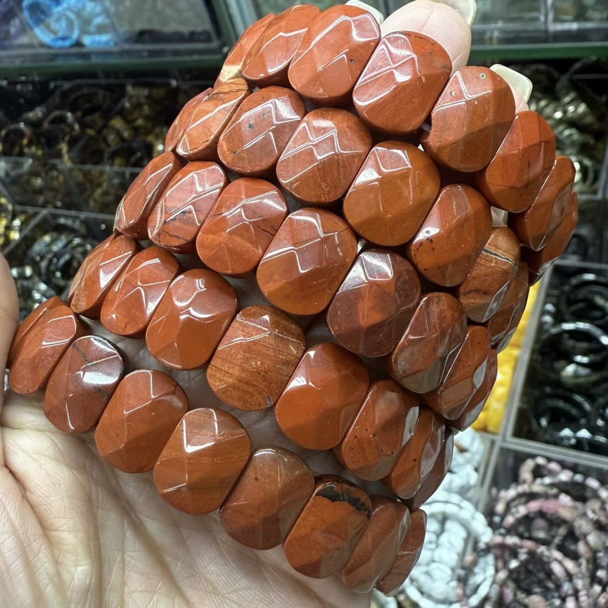 Natural crystal gemstone agate jade oval cut bracelet Healing for Health 11*15mm