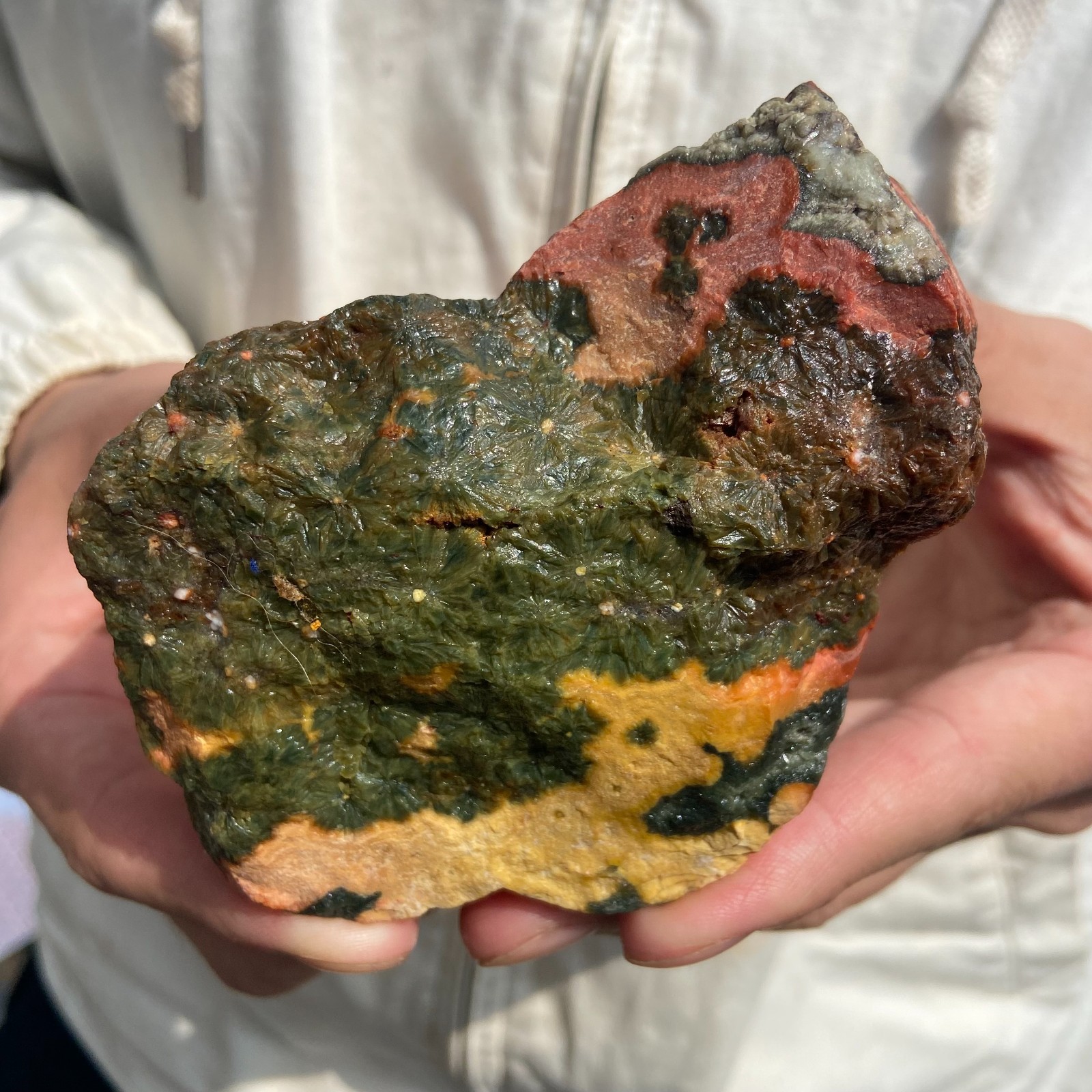 1.3LB Rare Natural Raw Ocean Jasper Rough Quartz Crystal Mineral SpecimeM