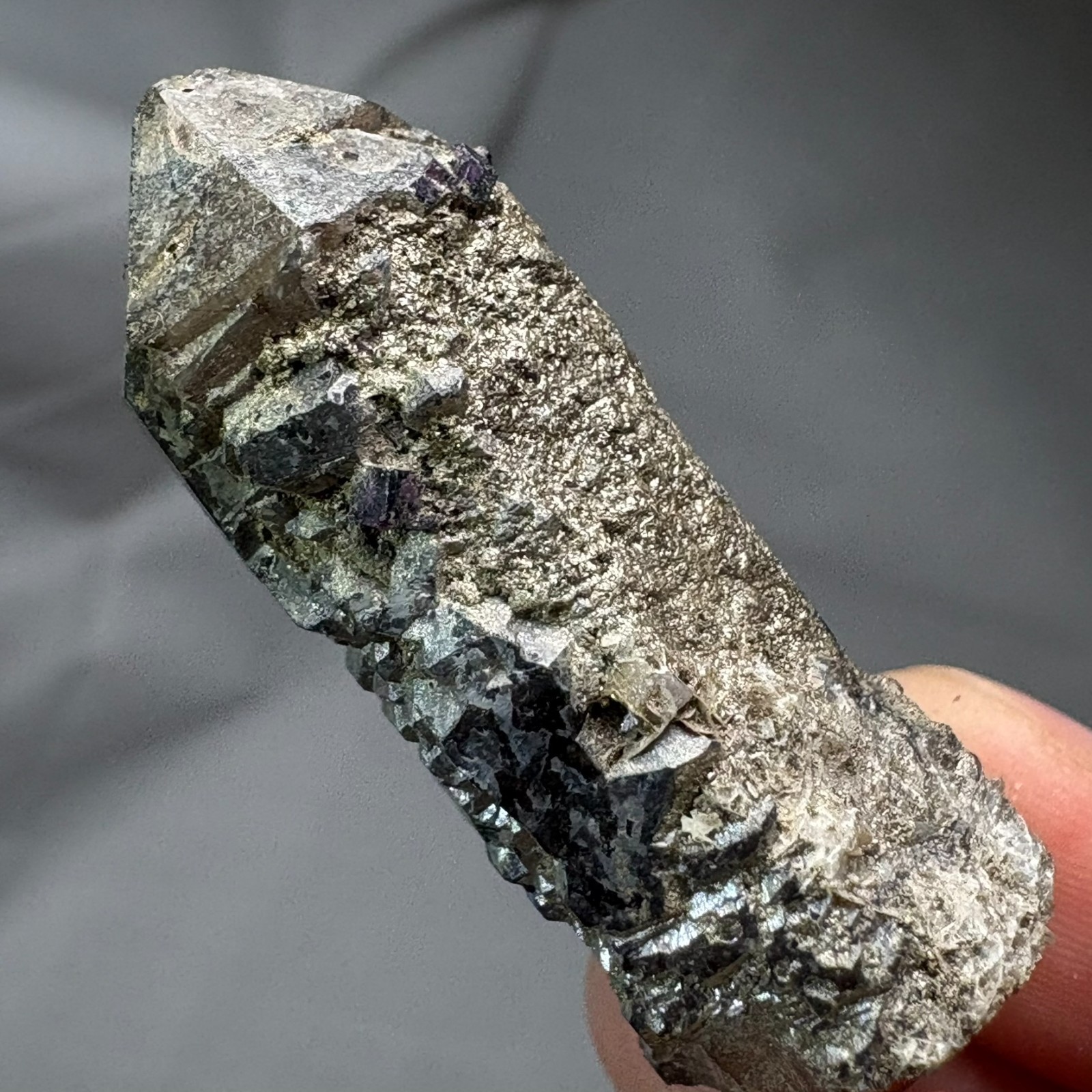 Natural Etched Flashy Point Rare Specimen Raw Mineral Healing with Acrylic Stand