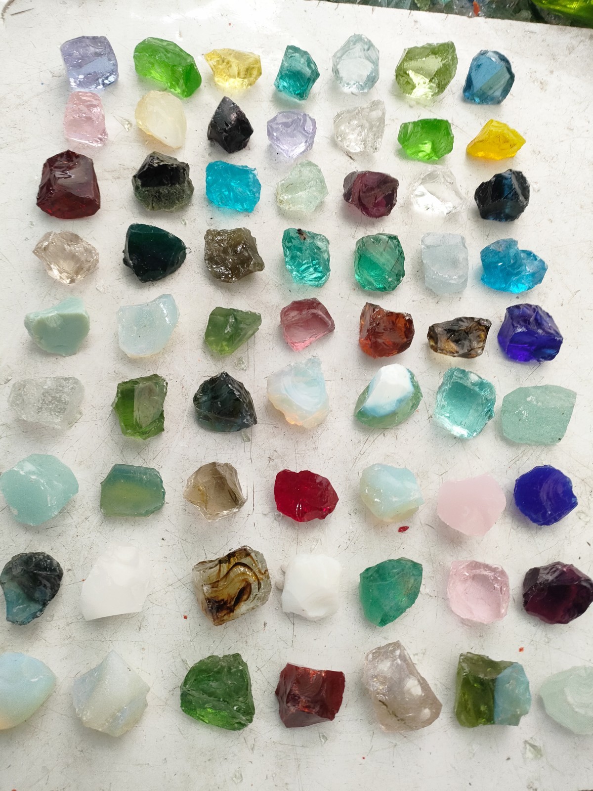 1.49kg(EB150)63pcs/63 Colours Rare Combination of Andara Crystal Monatomic