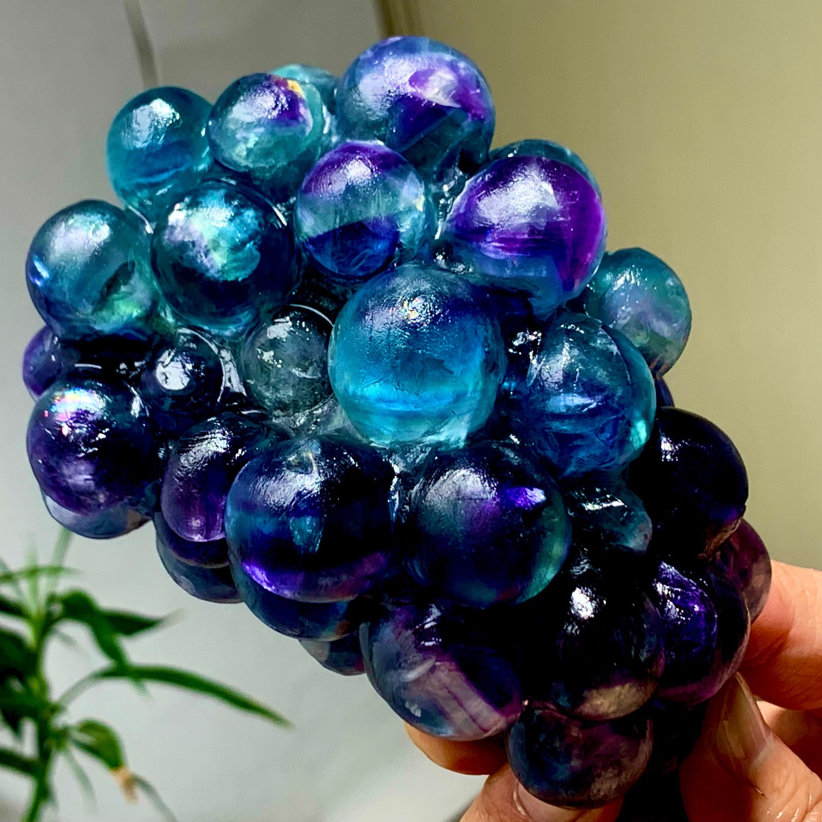 1.92LB Natural deep purple-green grape shape Crystal Madagascar mineral