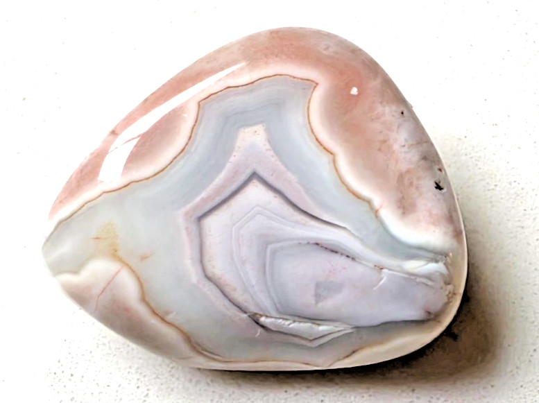 3 POLISHED BOTSWANA AGATEs , 44.6 Grams Bands , Greys , Pinks . Nice Lot