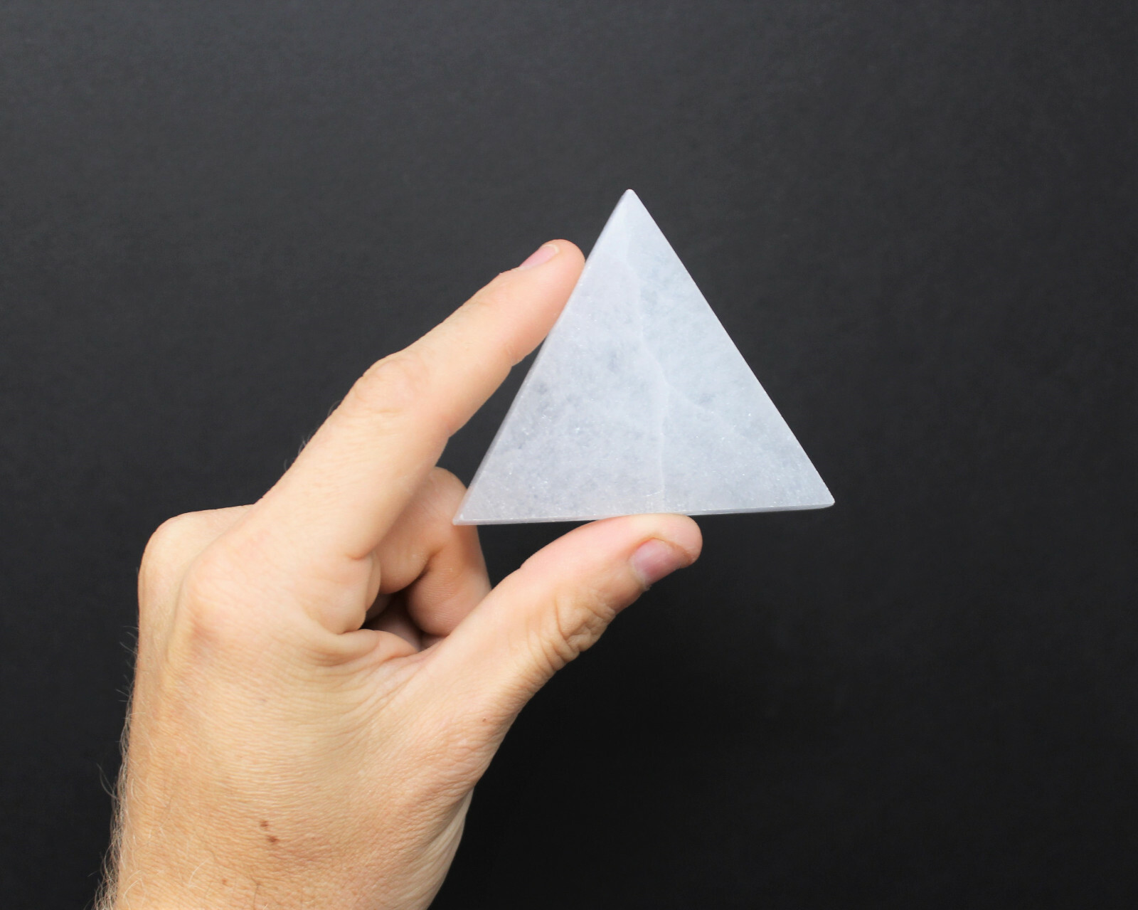 Polished Selenite Charging Station 3″: Triangle Crystal Plate (Cleanse Crystals)