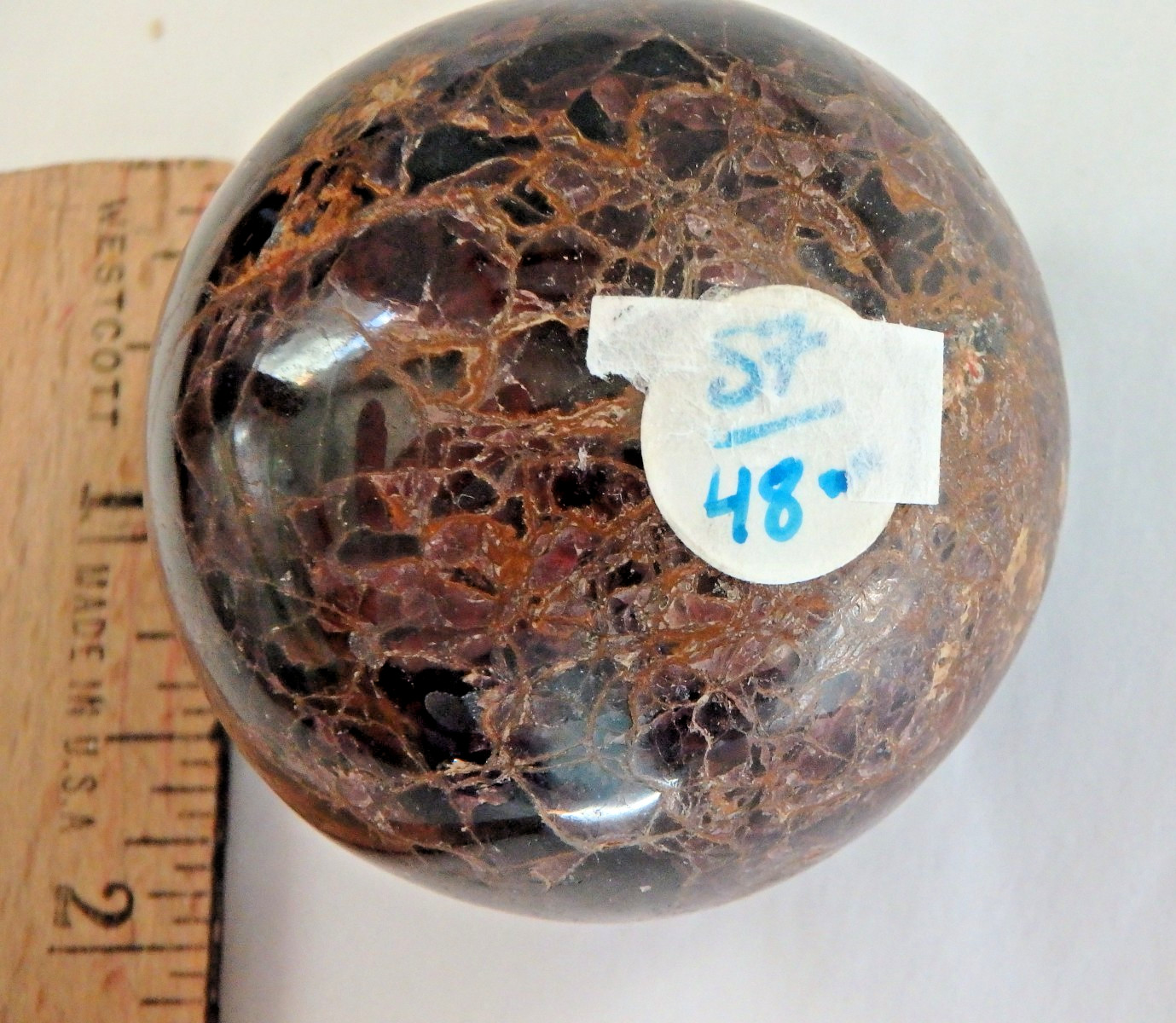 Crystal❤️✨Red Star Garnet ❤️✨$48 Sphere Polished 214.1 grams Deep Red