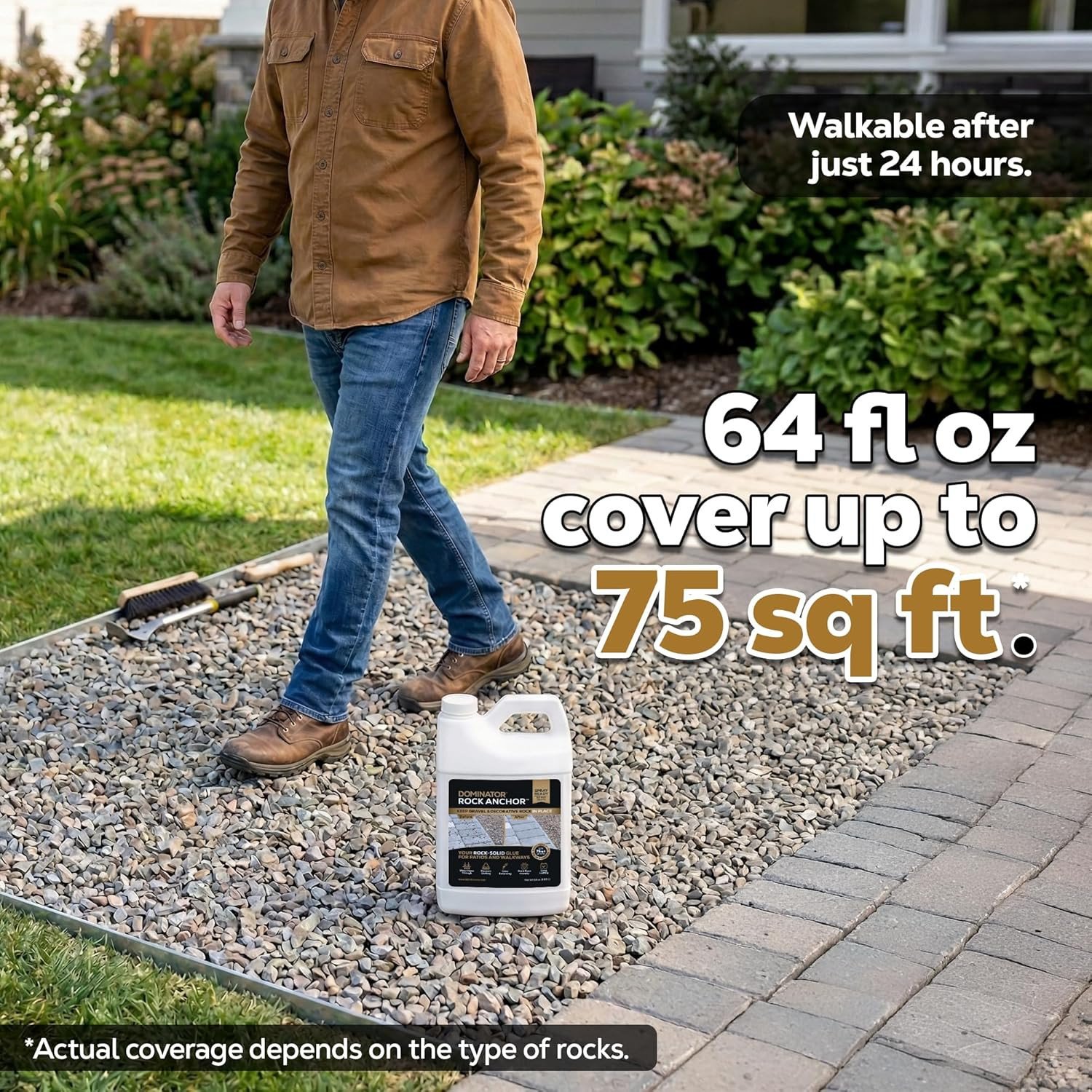 Rock Anchor 64Oz – Rock Glue for Landscaping Gravel & Stone, Ready