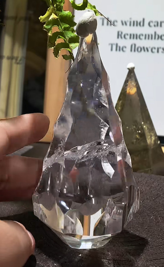 220g Natural White Quartz Obelisk Energy Crystal Reiki Healing Decor