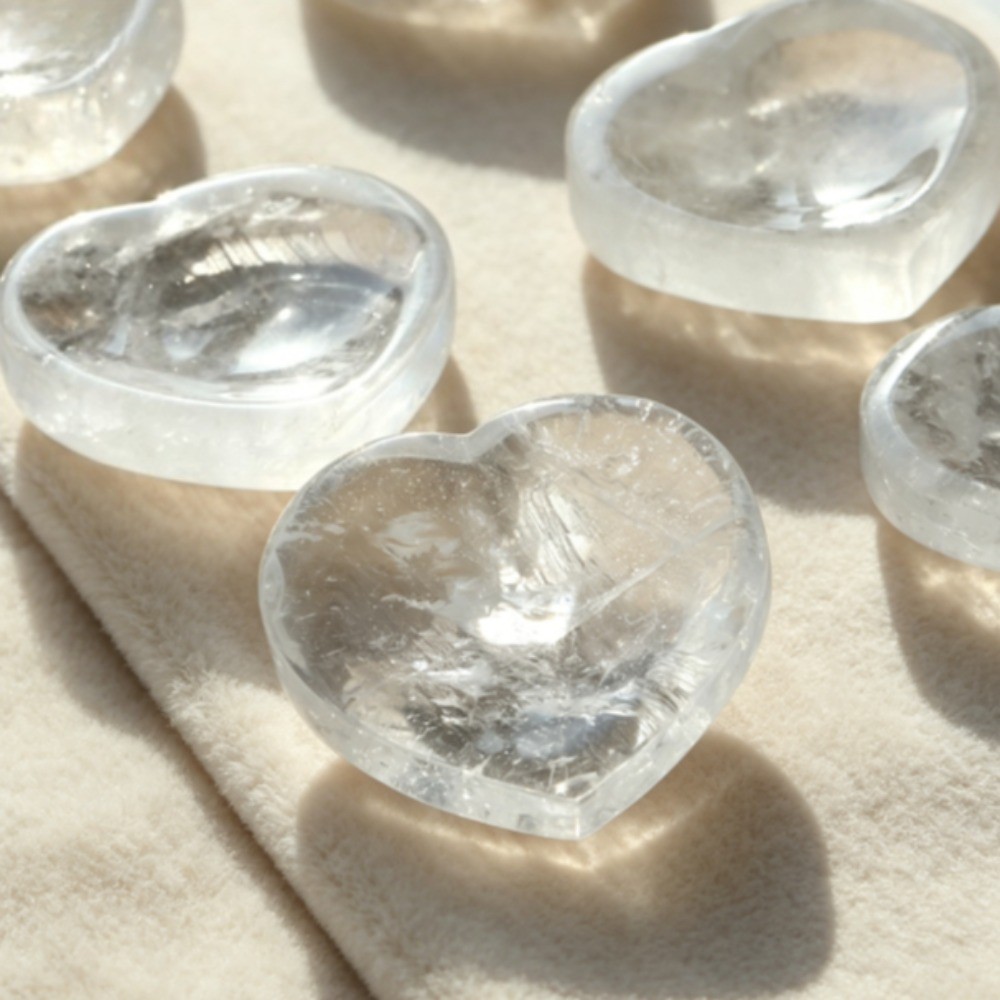 Natural Clear Quartz Bowl Crystal Carved Healing Stone Dish for Jewelry Decor
