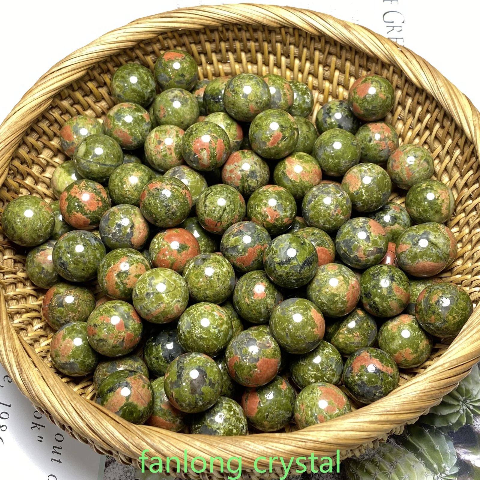 20pc Natural Unakite Ball Sphere Quartz Crystal Mineral Gem Healing 20mm