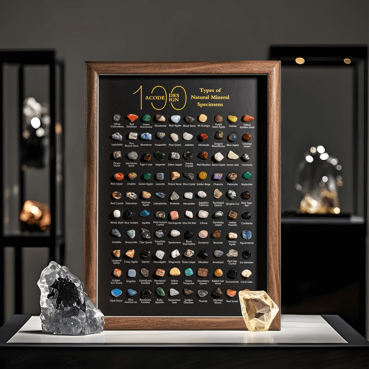 100 Kinds of Mineral Specimens Natural Crystal Rock Stone Science Ore Collection