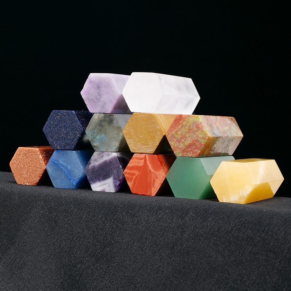 45mm Natural Crystal Point Wand 6 Faceted Prism Reiki Healing Chakra Stone