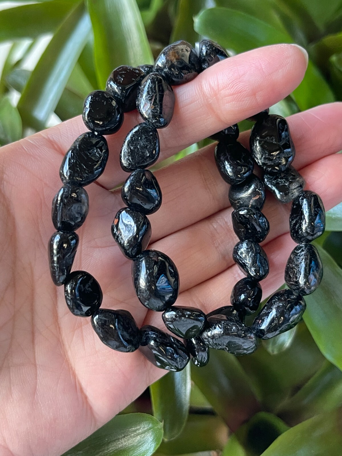 Black Tourmaline Nugget Bracelet, Genuine Black Tourmaline Bracelt,Wholesale Lot