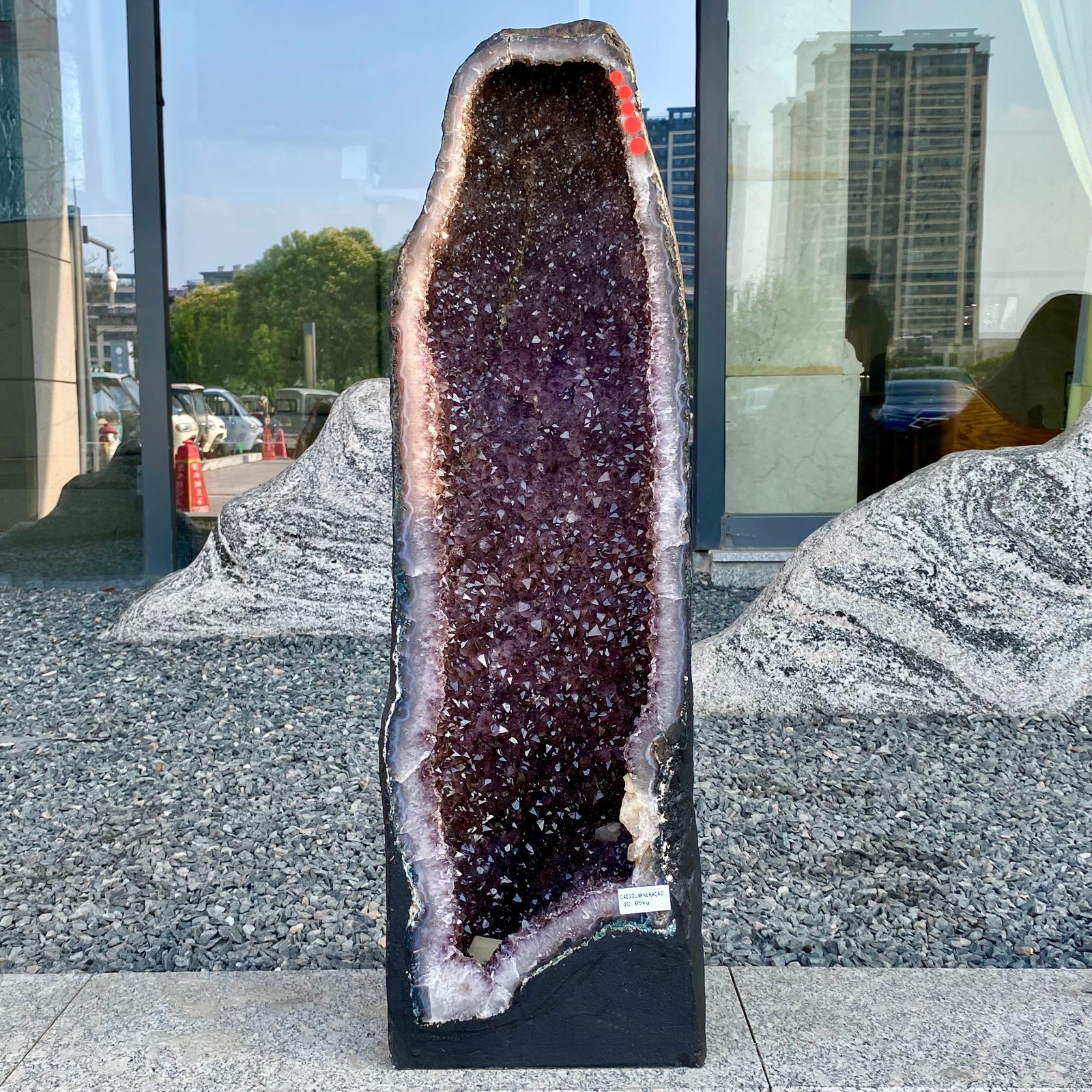 88.8LB Natural Amethyst Geode Quartz Crystal Cluster Cathedral Energy healing