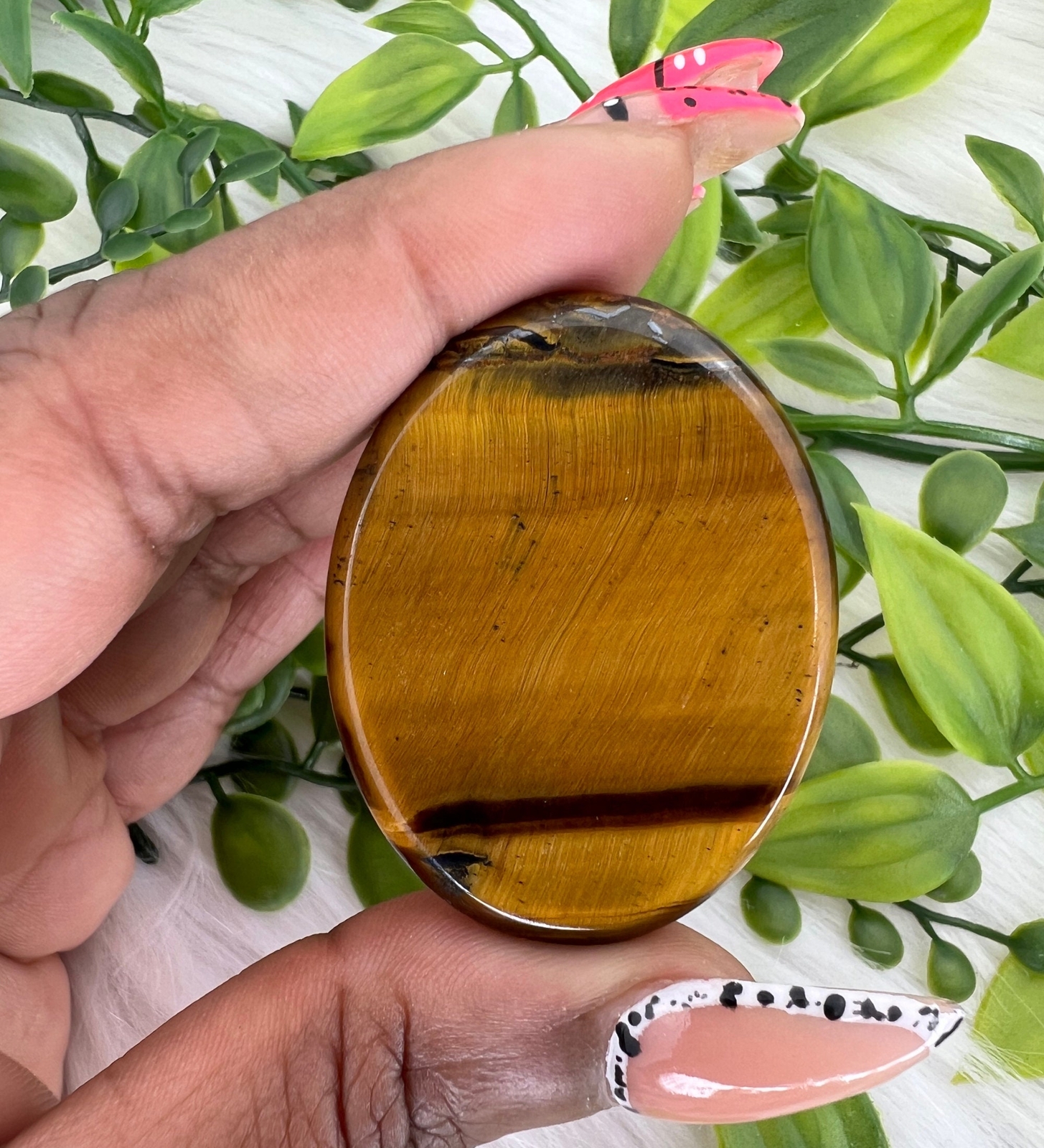 Tiger’s Eye Oval Shaped Worry Stone – 1.75″ Tiger’s Eye Worry Stone – 45MM