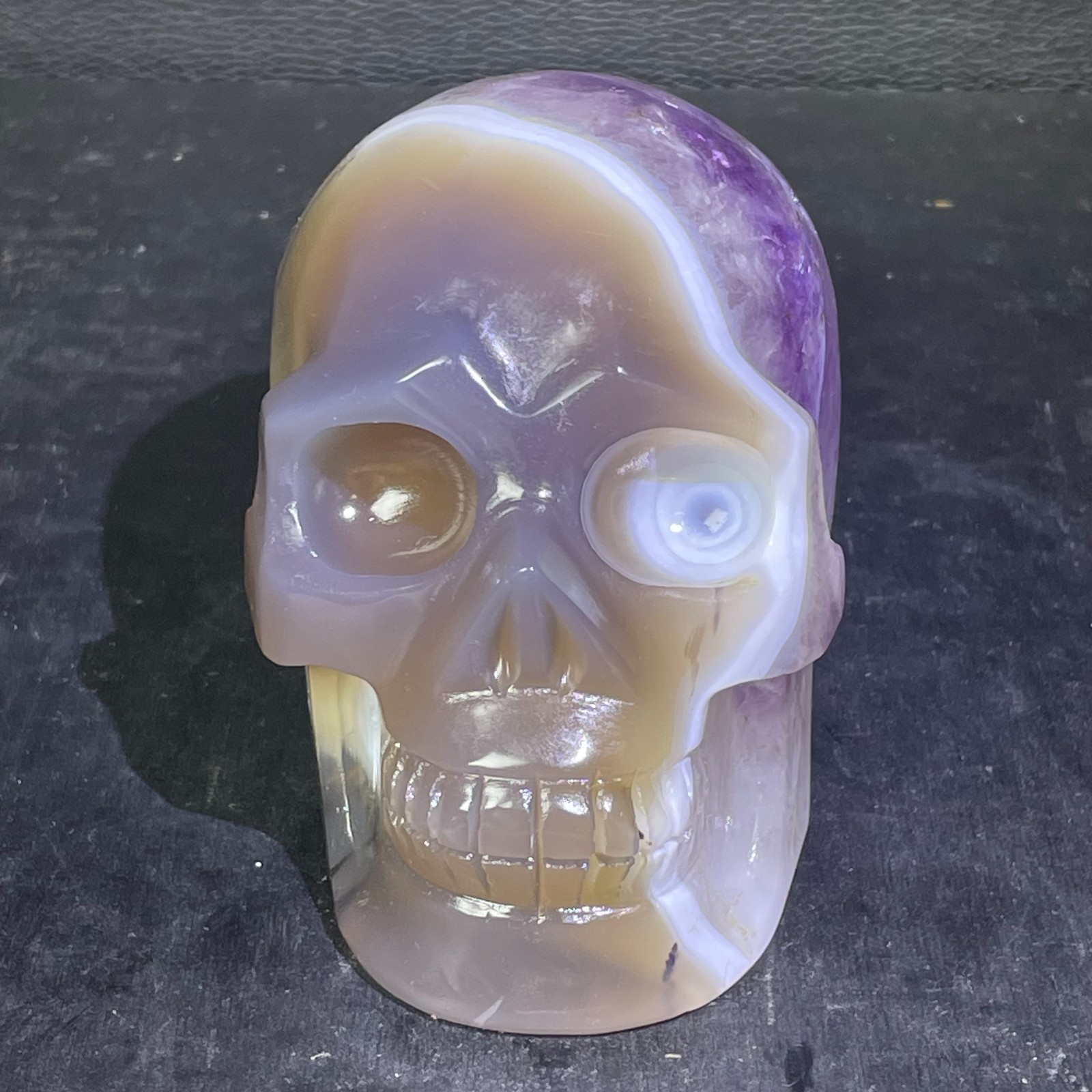 1.91LB 110mm Natural Amethyst Agate Carving Crystal Ornament Quartz Gift