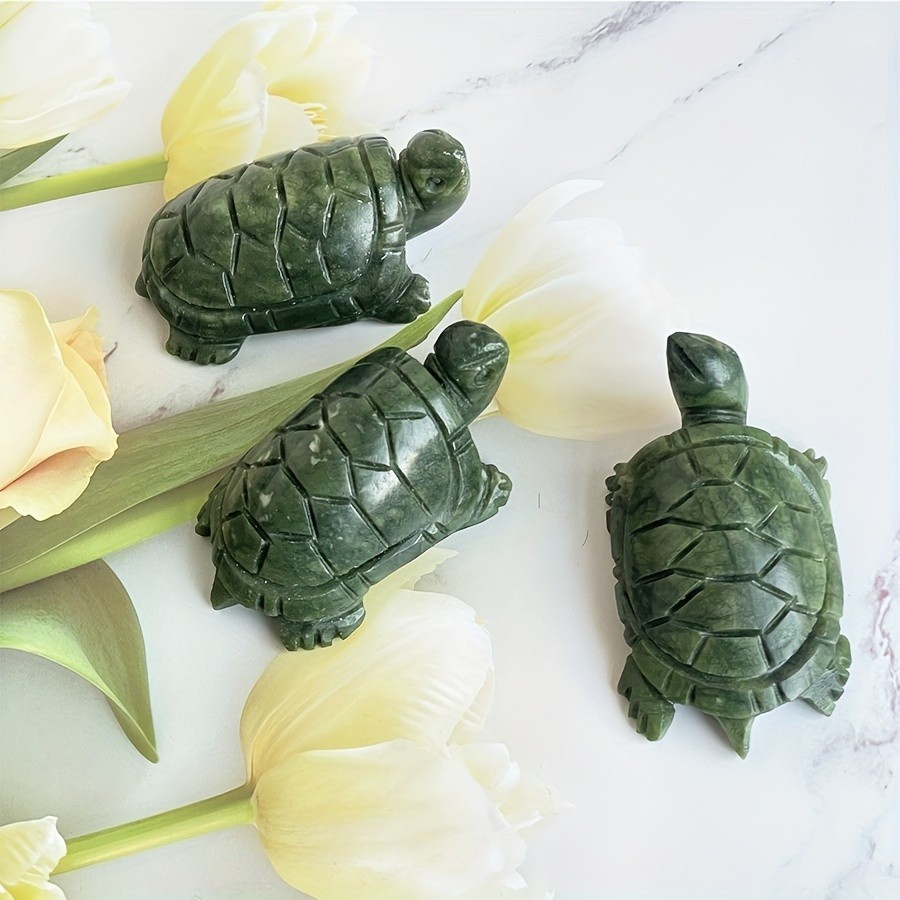 Nephrite Jade Turtle Crystal Carving Hand Carved Figurine Lucky Home Decor Gifts