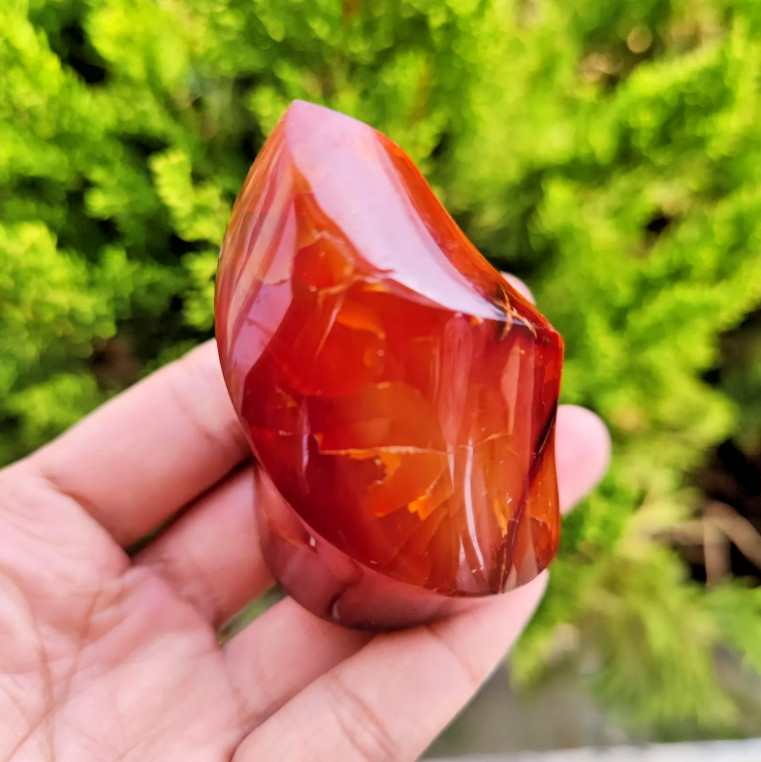 Rare Carnelian Flame Red Agate Stone Mineral Specimen Home Decor Boost Confidenc