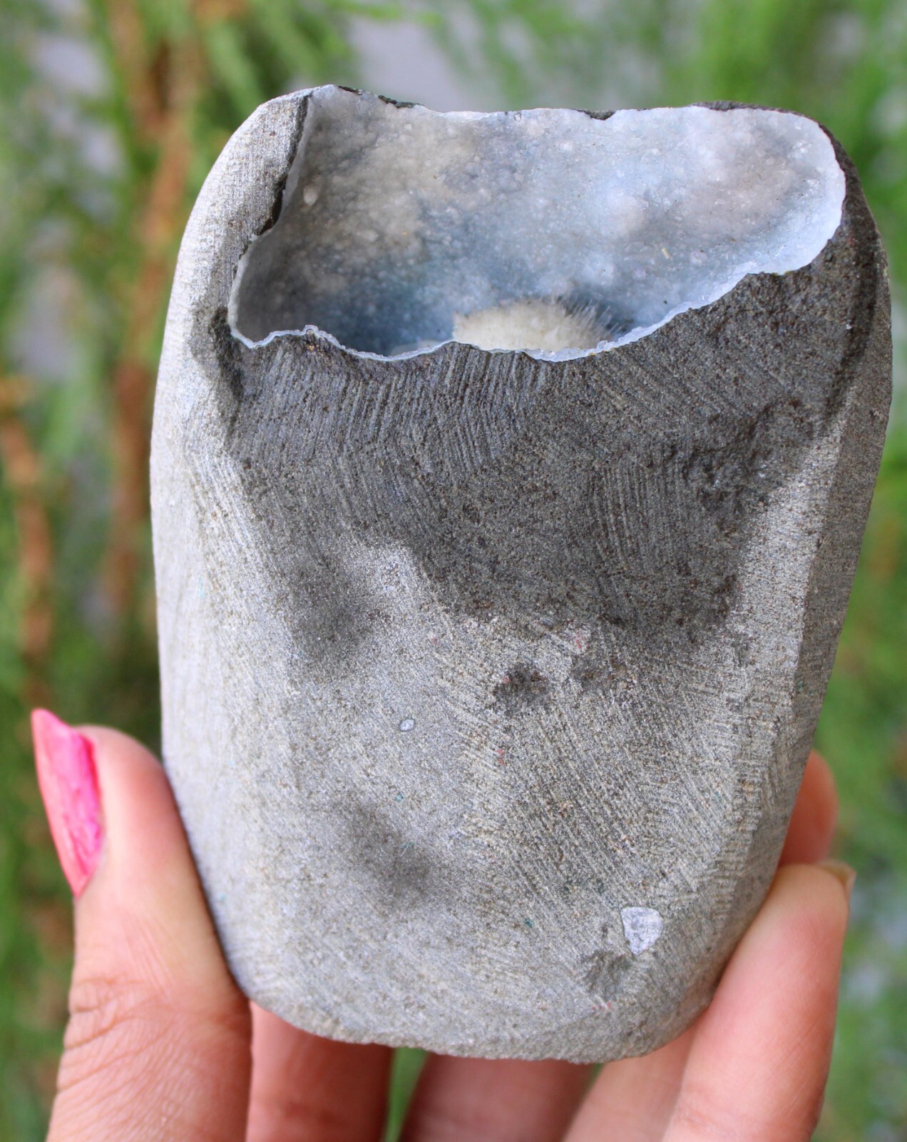 Scolecite In Geode Natural Minerals Specimen ( 7×6 Cm’s) #M54