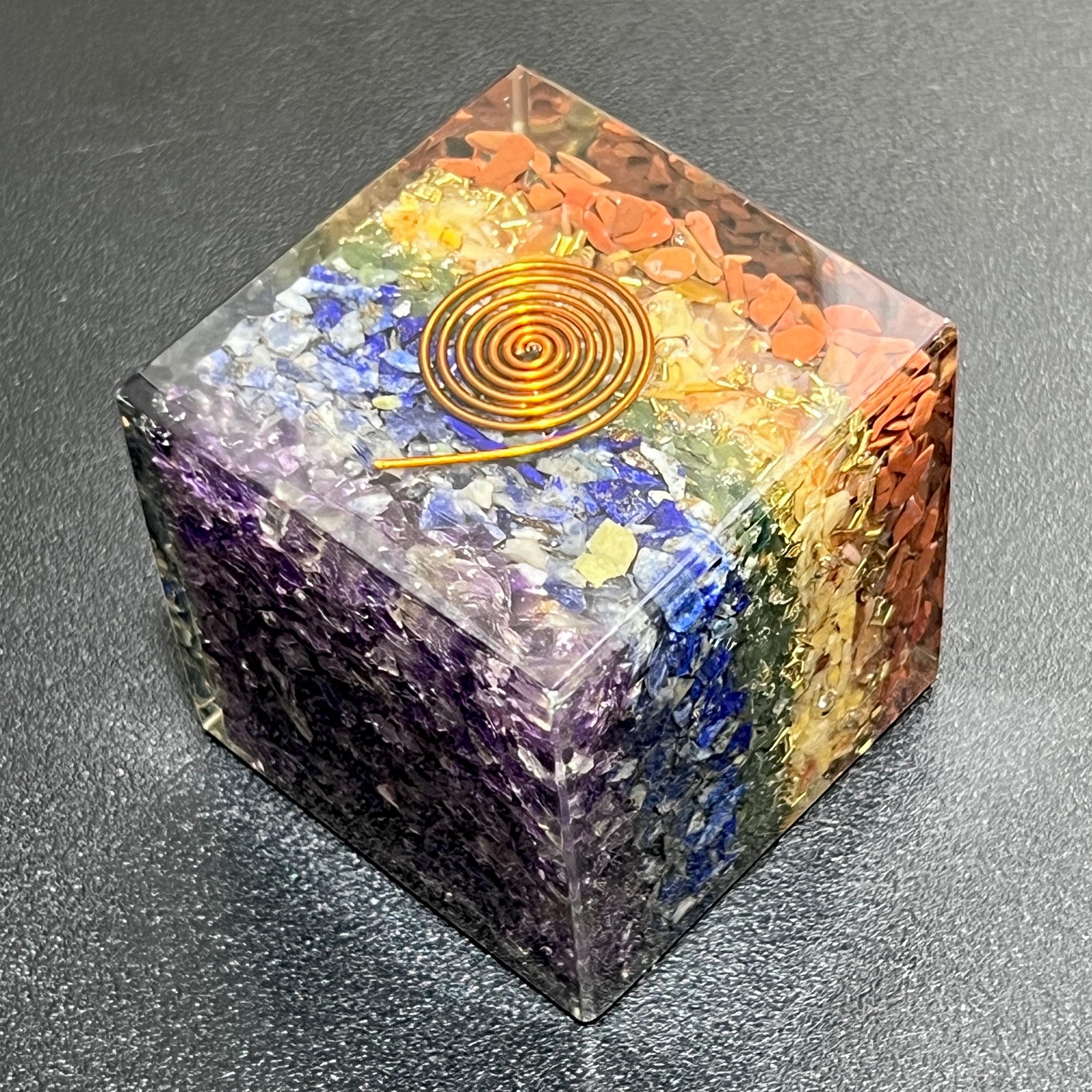 7 Chakras Stones And Crystals Resin Cube Gemstone Decor Wholesale Supply