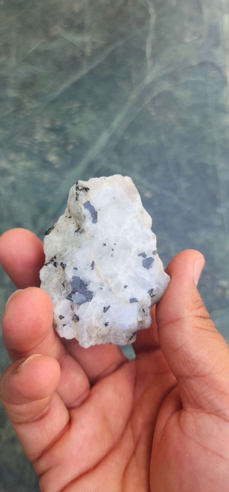 Natural AAA Full Flashy Indian Rainbow Moonstone Raw Specimen One Side Polish