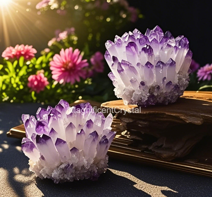 2025Rare Large Raw Light Purple Amethyst Crystal Cluster Healing Reiki Home Deco