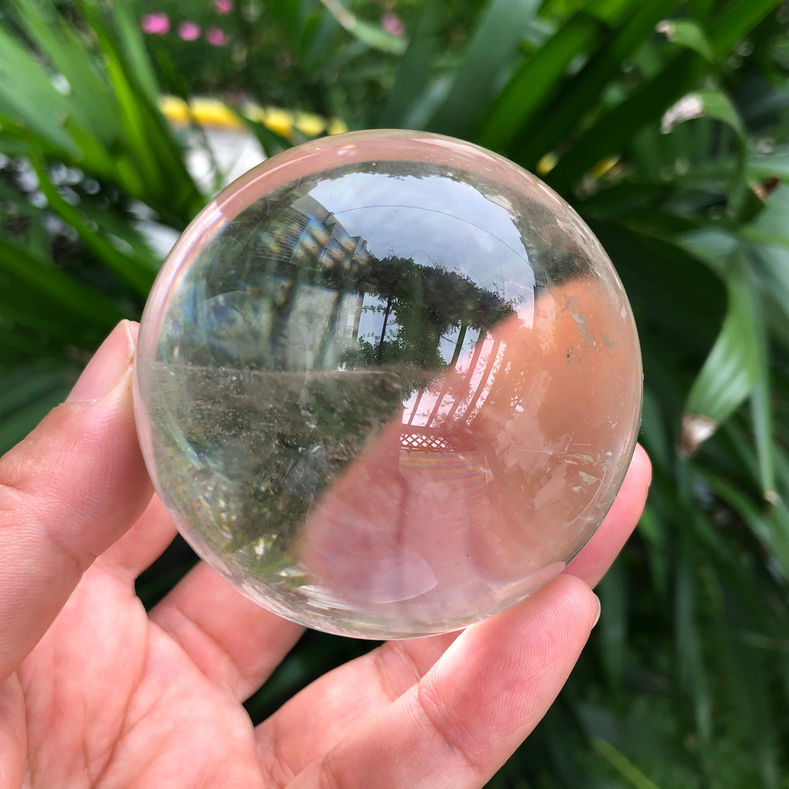 314g Clear Natural white Quartz Crystal Sphere Ball Phantom Healing 238