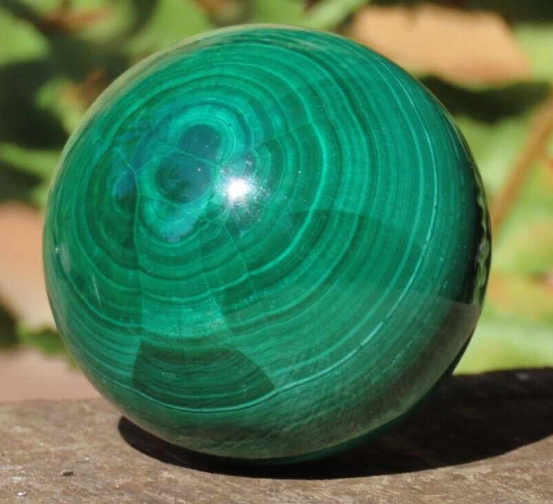 A Grade Polished Rare Green Malachite Crystal Sphere 76 Grams – Collectors Grade