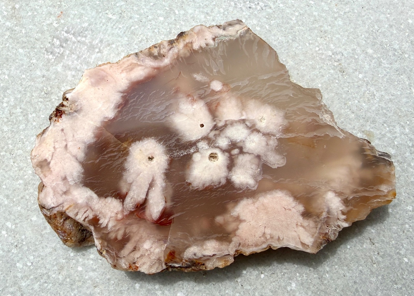 Wholesale Lot 2 Lbs Natural Pink Amethyst Flower Agate Slab Crystal