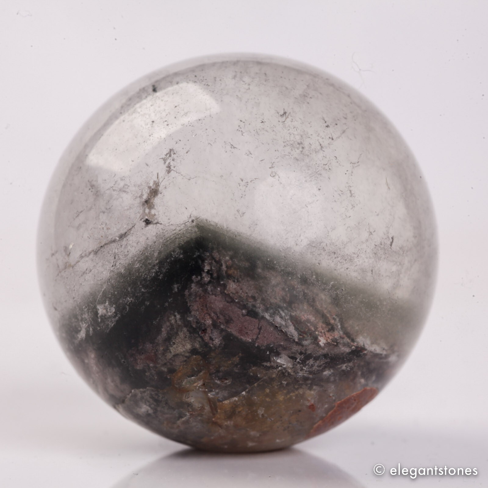 50g33mm Natural Garden/Phantom/Ghost/Lodolite Quartz Crystal Sphere Healing Ball