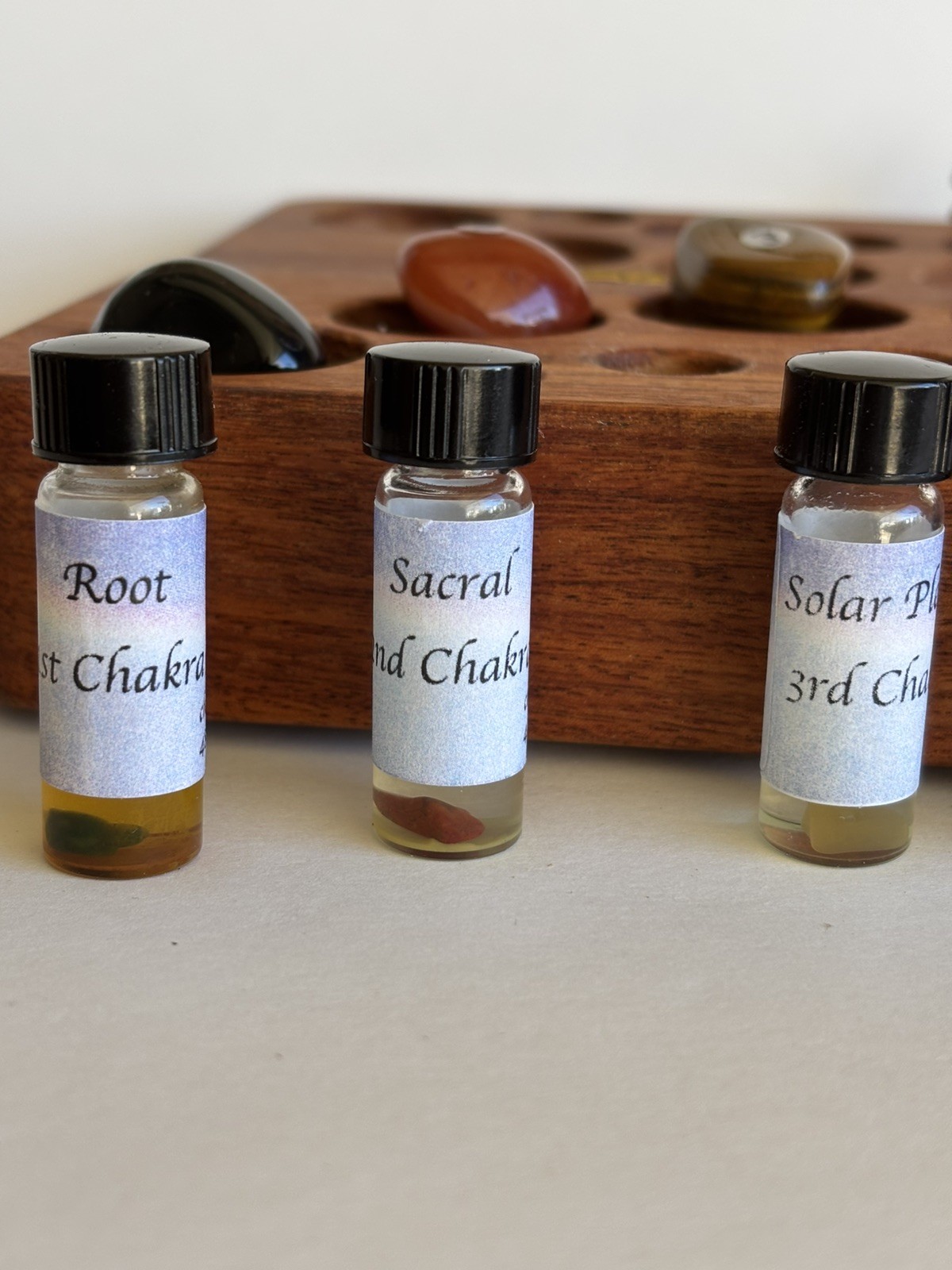 16Pcs Healing Crystals Set, Chakra Quartz & OILS Kit in Wooden Box RARE