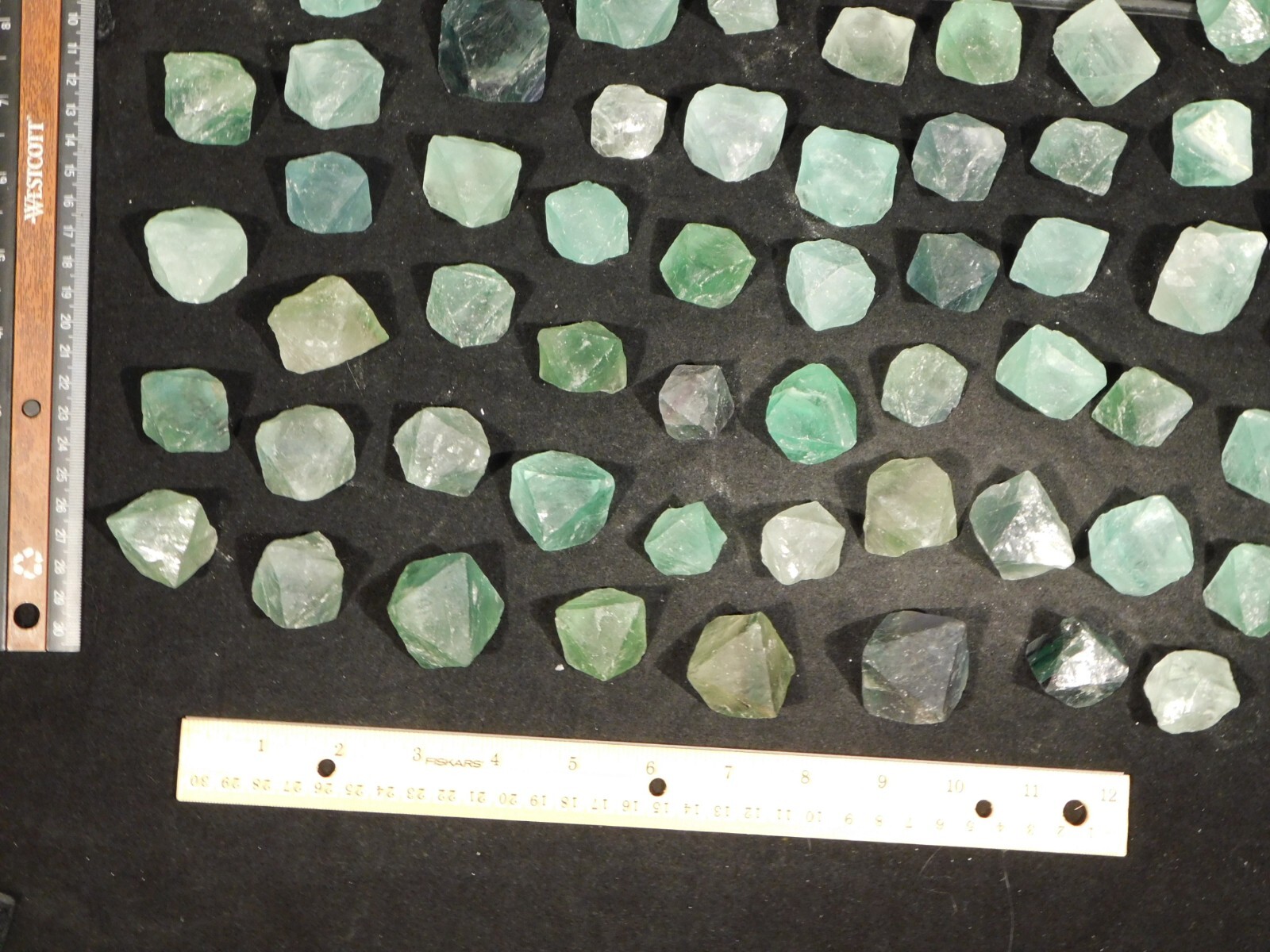 Over One Pound! or 500 Grams! Fluorescent FLUORITE Octahedron Crystals