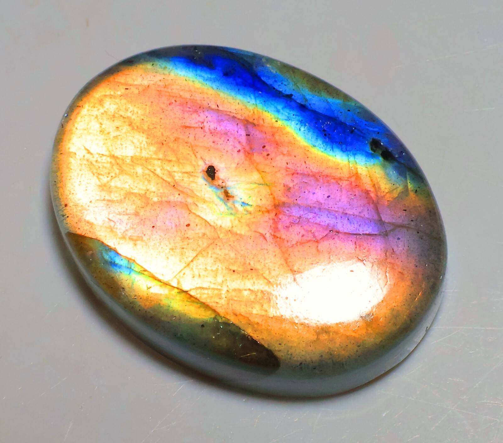 Natural Labradorite Pear , 0.5″- 4″ High Purple Multi Flash, Pick a Size