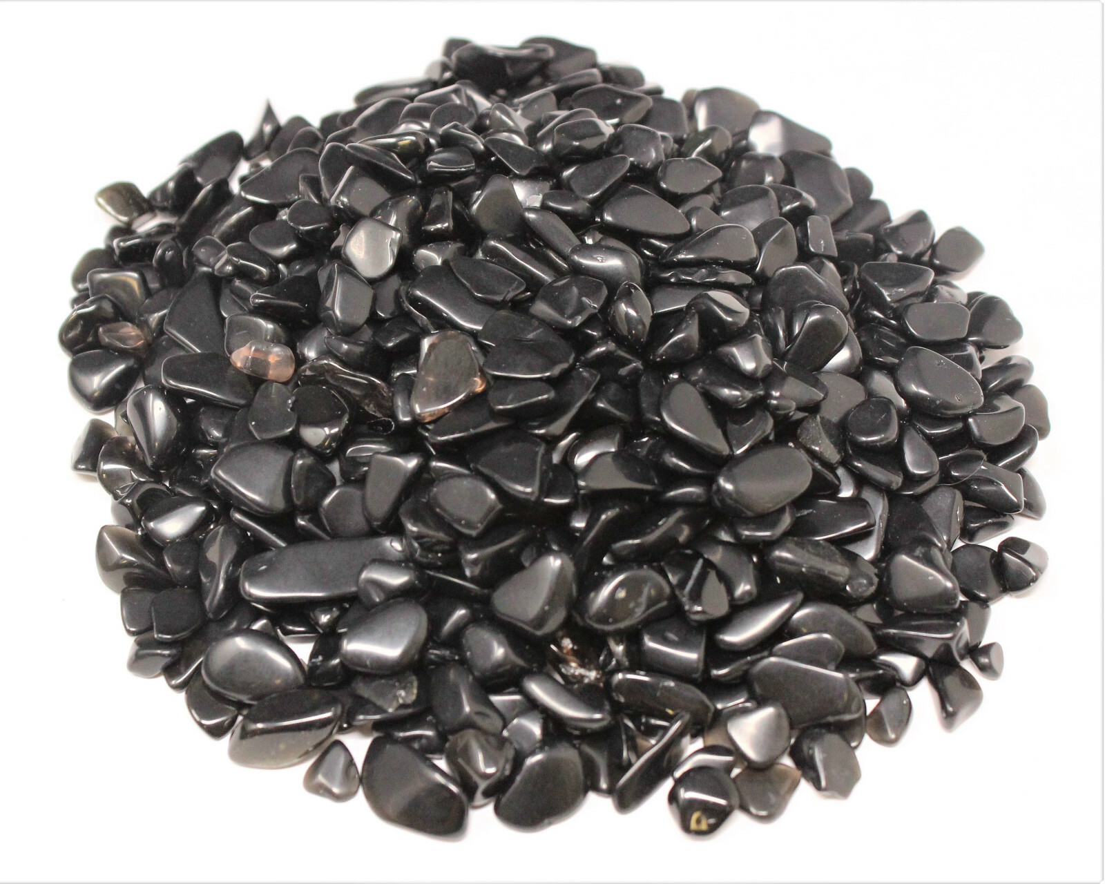 Black Obsidian Semi Tumbled Gemstone Mini Chips 7-9 mm, ‘A’ Grade Bulk Lot
