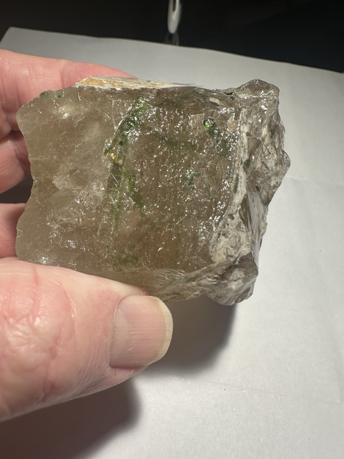 9oz 264 Grams Natural Green Tourmaline Crystals in Smoky Quartz Matrix
