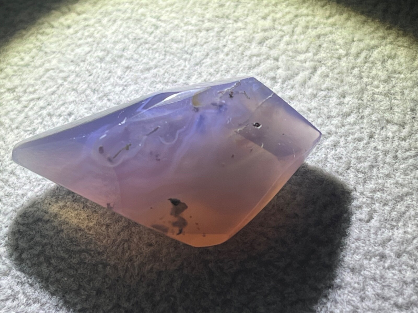 Purple chalcedony 43.55 ct Unique Handmade polished crystal. origin Indonesia
