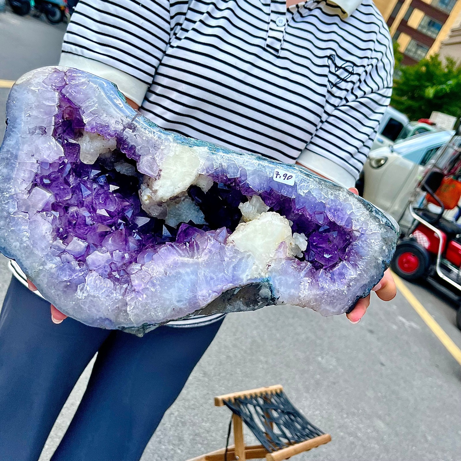 17.39LB High quality amethyst cave skeleton specimen