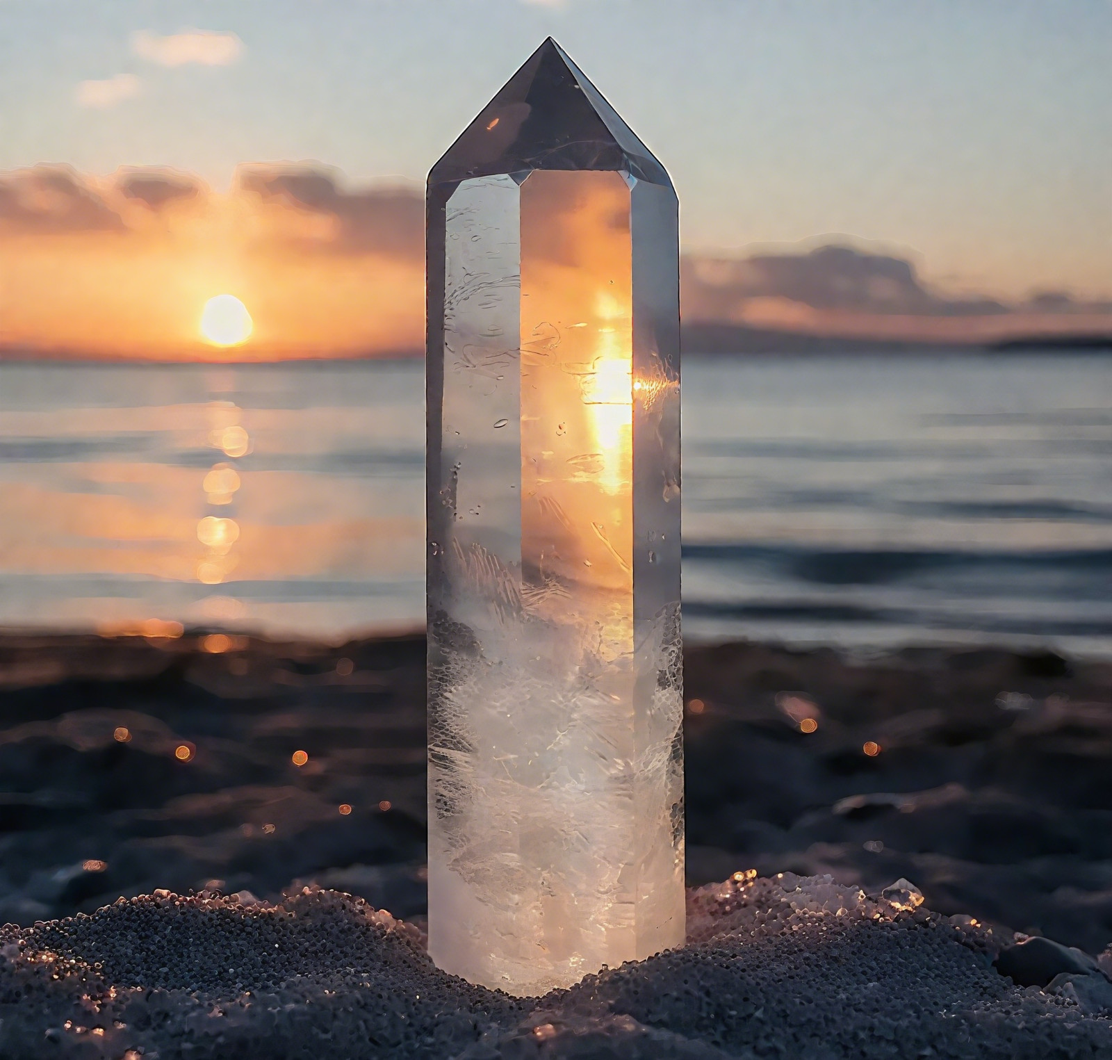 Natural Clear Quartz Tower Point Natural White Crystal Obelisk Wand Gifts